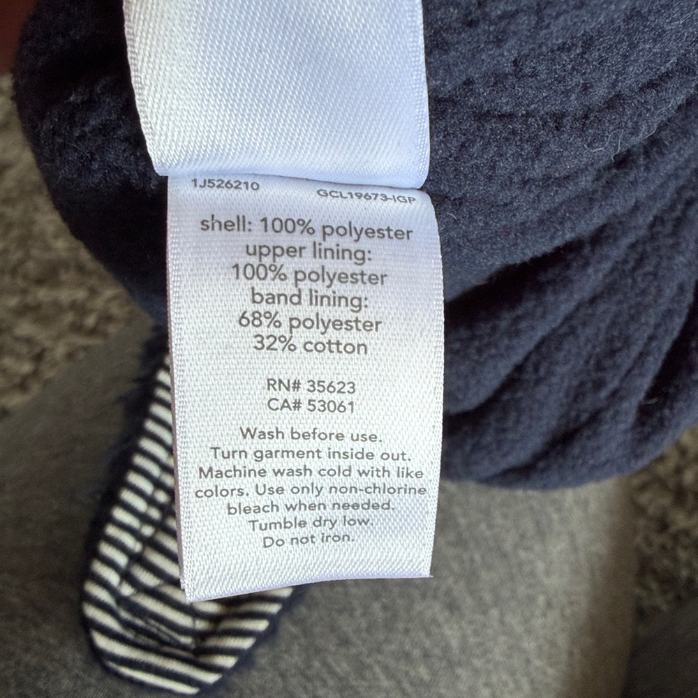 Carter’s•Bear Sherpa Hat & Mittens | Navy Blue | 0-9m - Picture 3 of 4